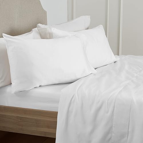 Miniatura 3 de Juego de sábanas de 100 % algodón orgánico  Algodón de 300 hilos  Sábanas y fundas de almohada  Bolsillo profundo para colchones de hasta 18