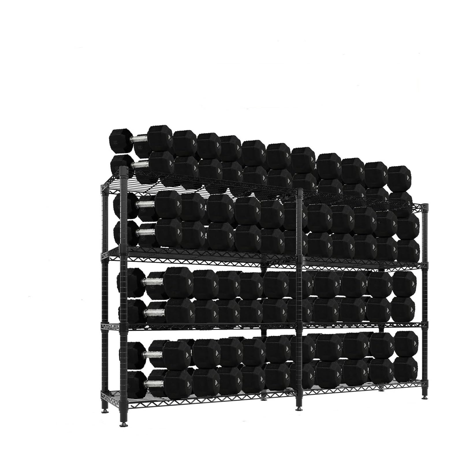 Étagère en métal à 4 niveaux de rangement robuste pour organisation de garde-manger