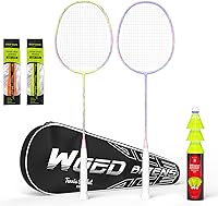 Vista 16 de Raquetas de bádminton profesionales de fibra de carbono para patios traseros y gimnasio