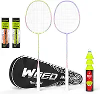 Raquetes de Badminton de Fibra de Carbono Profissional Raquete de Badminton para Quintal Ginásio