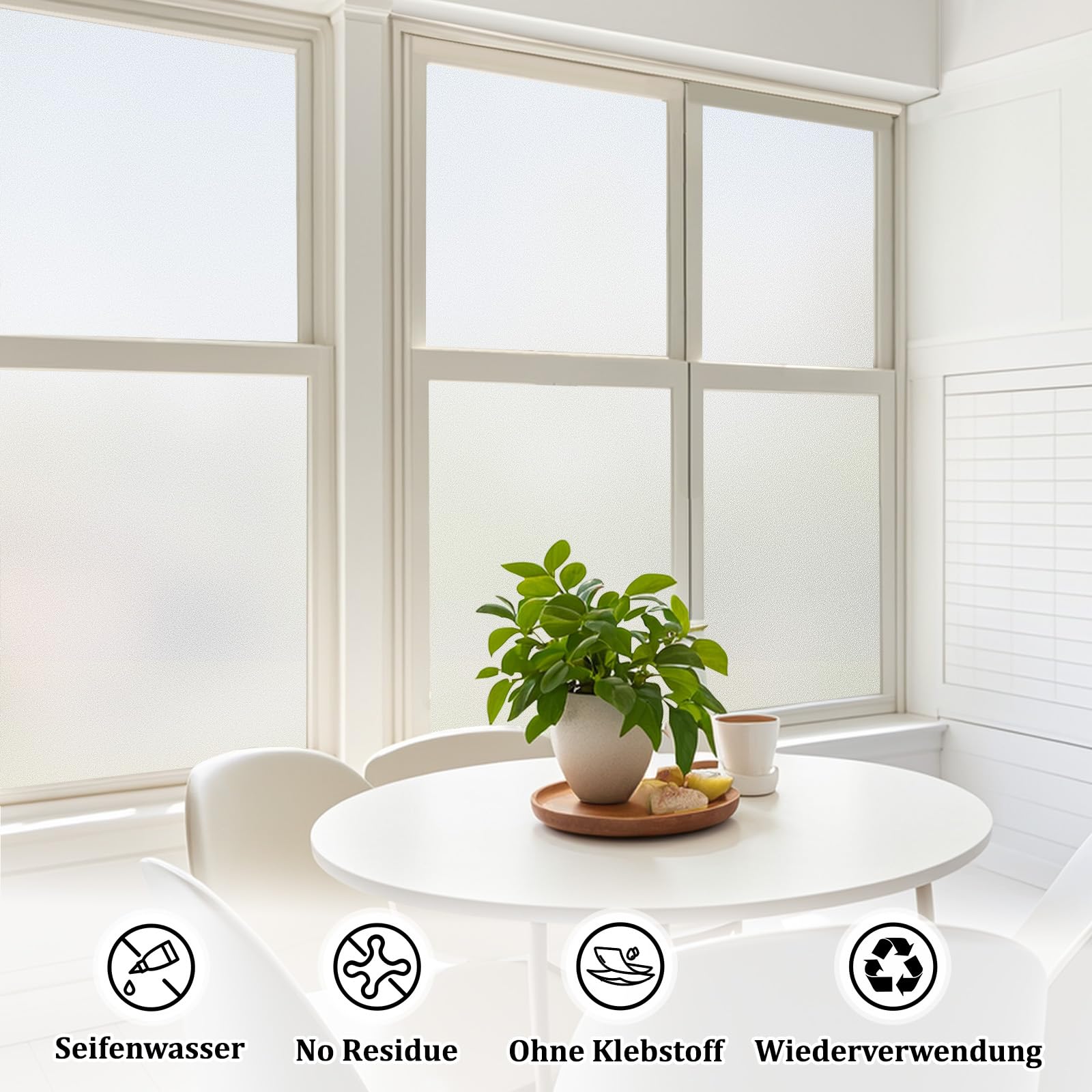 Lifetree Lámina opaca para ventana de cristal esmerilado con adherencia estática, 60 x 200 cm, protección de privacidad sin pegamento, lámina para ventana, protección UV y privacidad mate, para casa o