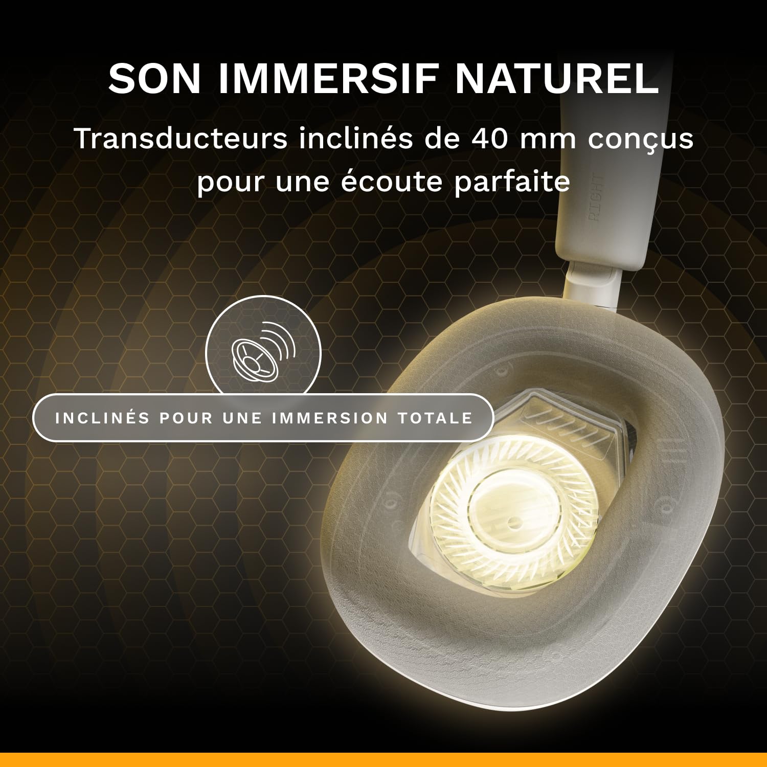GLORIOUS GHS Eternal - Casque Gaming stéréo pour PC, PS5, PS4, Xbox, Switch. Transducteurs inclinés sur mesures, Micro détachable 3,5 mm Haute-clarté Ajustable. Résistant, Confort Longue durée. Blanc