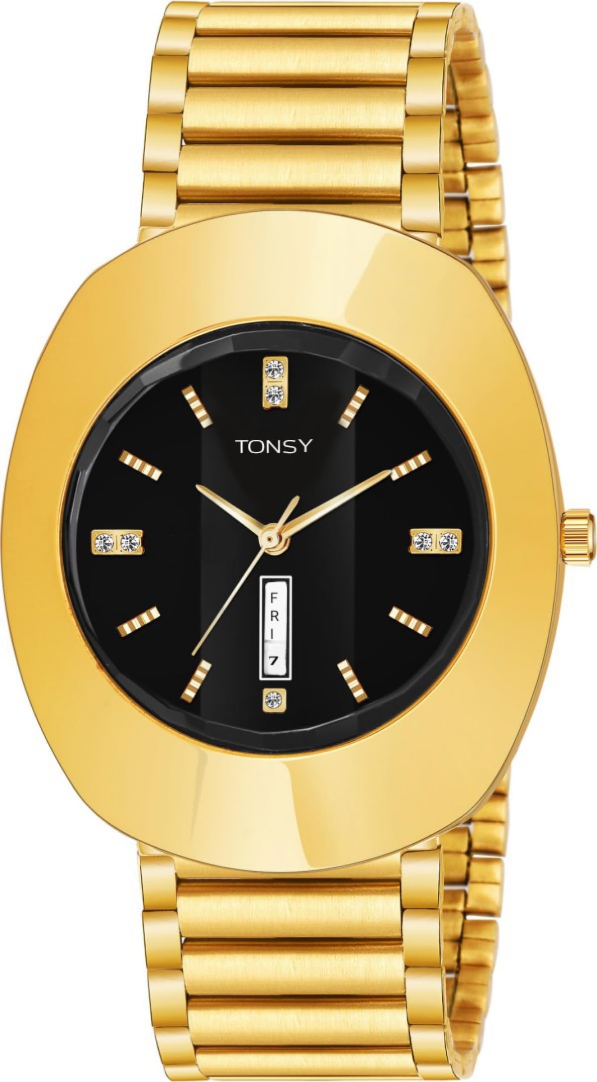TONSY Mens Analogue Wrist Watch | Golden Color | Gold Dial | Round Case Shape Watch for Men (Golden D & D) (B0D1YBXMDP) Amazon Price History, Amazon Price Tracker