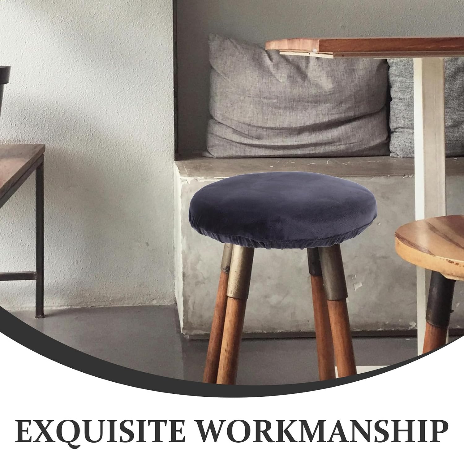 4pcs Round Bar Stool Covers for Vanity Chairs and Salon Stools High Elasticity and Easy to Clean Minimalist Style Protective Covers for Home Kitchens and Ceremonies