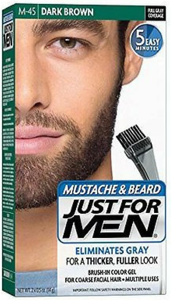 JUST FOR MEN Color Gel Mustache & Beard M-45, Dark Brown 1 Each