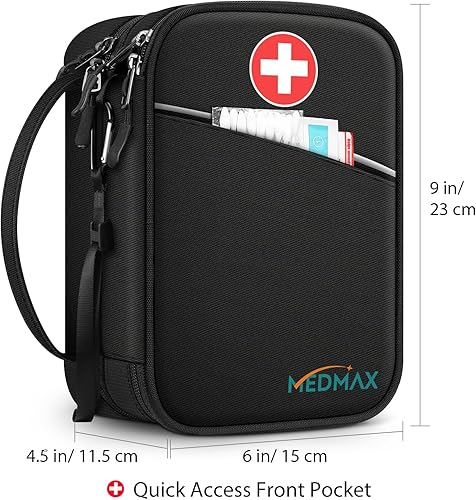 Miniatura 5 de Maletín de viaje con 4 paquetes de hielo, organizador de medicamentos para diabéticos aislado resistente al agua de doble capa con bolsas