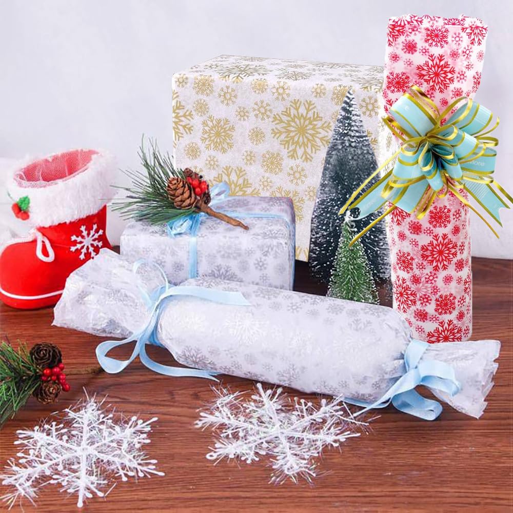 Hjvvr Carta Velina Natalizia Con Alberelli - 20 Fogli 50x35 Cm Per Confezioni Regalo E Fai Da Te
