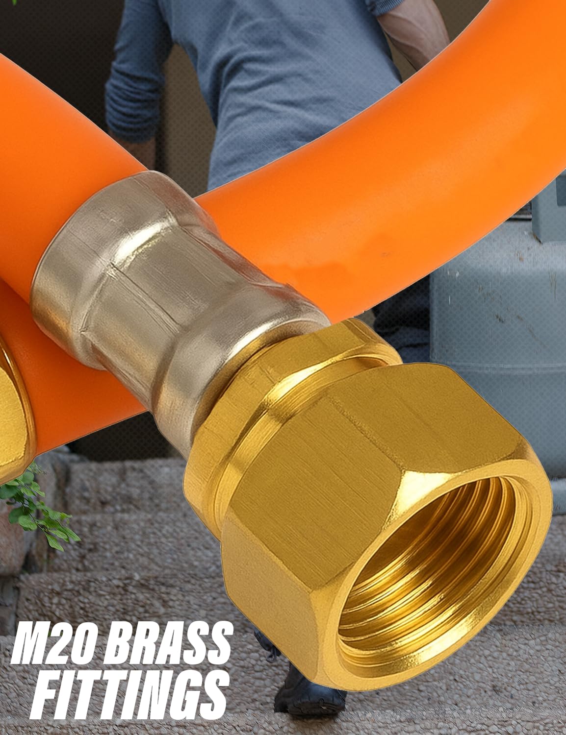 Xtremeauto 0.5M Orange LPG Pigtail Hose Pipe – High Pressure Propane Gas Connector for Caravan & Motorhome – M20 Fittings – EN 16436-1 Certified — view 3