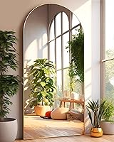 Vista 12 de Espejo arqueado de longitud completa, espejo de suelo con soporte, espejo grande de 18 x 58 pulgadas, espejo de pared de longitud completa, espejo