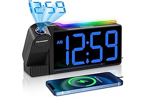 Peakeep Projector Alarm Clock with Nightlight