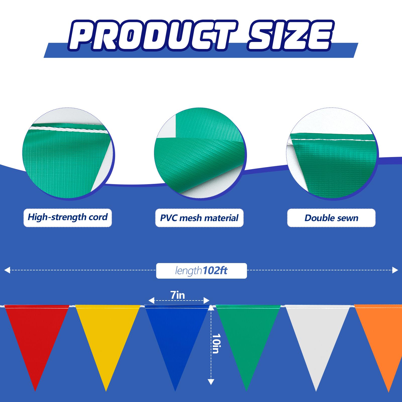 MECCANIXITY Pennant Banner Flags, 98ft 45pcs Marking Safety