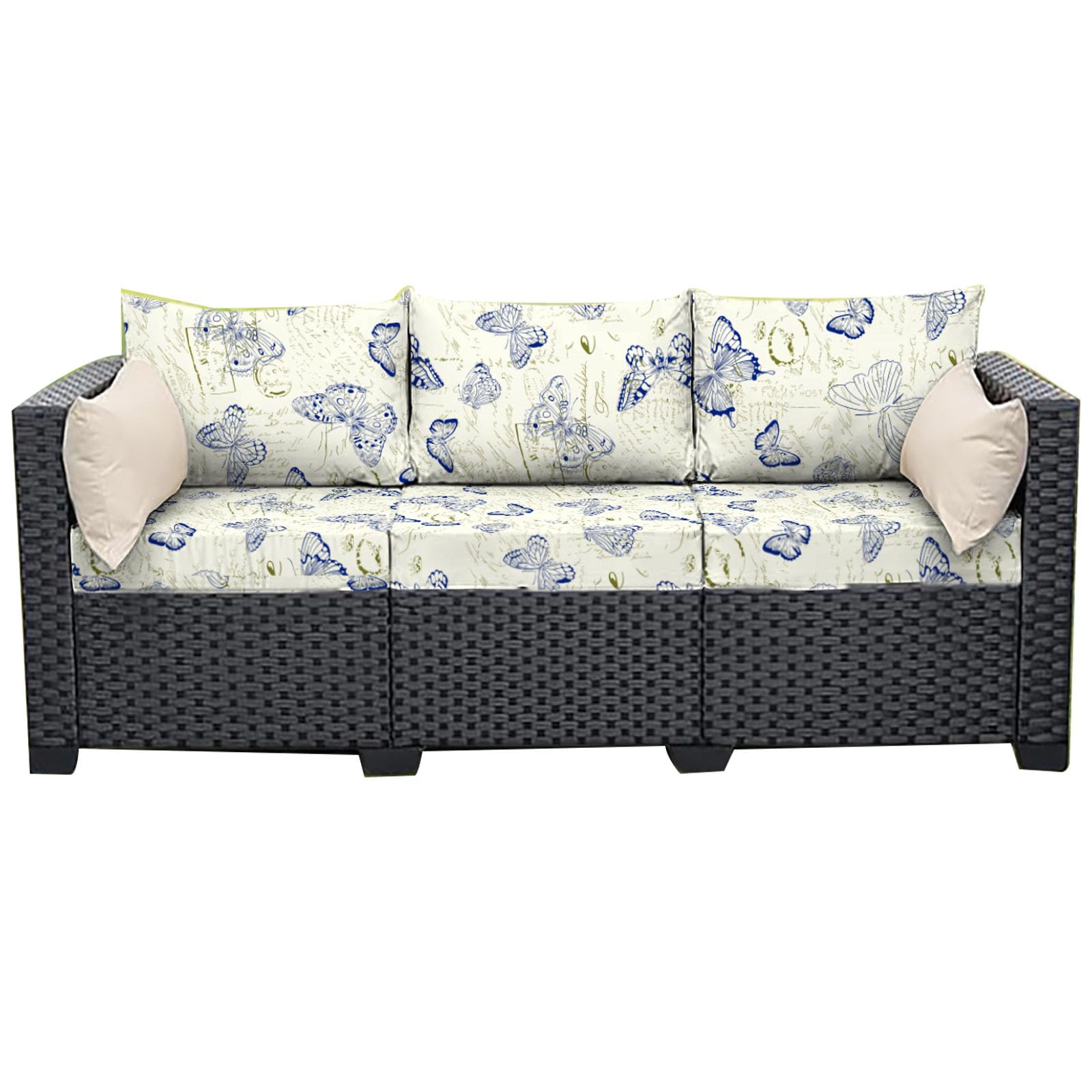 Patio Cushion Covers Stretch Outdoor Couch Cover Replacement Cushions for Outdoor Furniture Patio Furniture Covers for Pets Sofa Cover Washable 4 6 8Pcs (Cover Only)