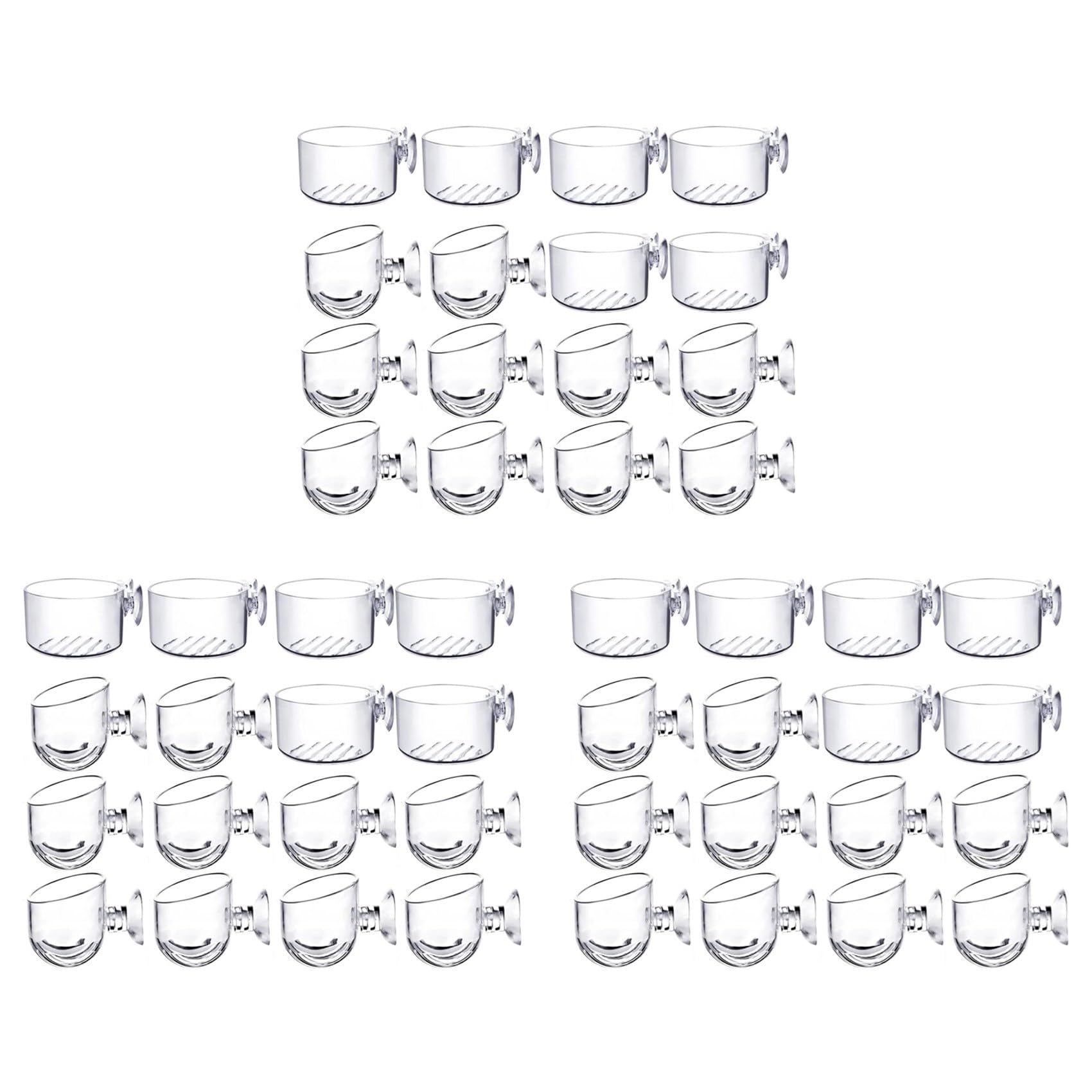 Jnchdghwa 48PCS Aquatic Plant Cups, Transparent Acrylic Aquatic Plant Pot with Suction, Aquarium Decoration 2 Shapes