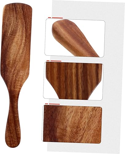 Miniatura 3 de Cabilock Cucharas de mango de ensalada de teca para servir sin suministros y para mezclar con agitación, cabezal de parrilla, herramientas de