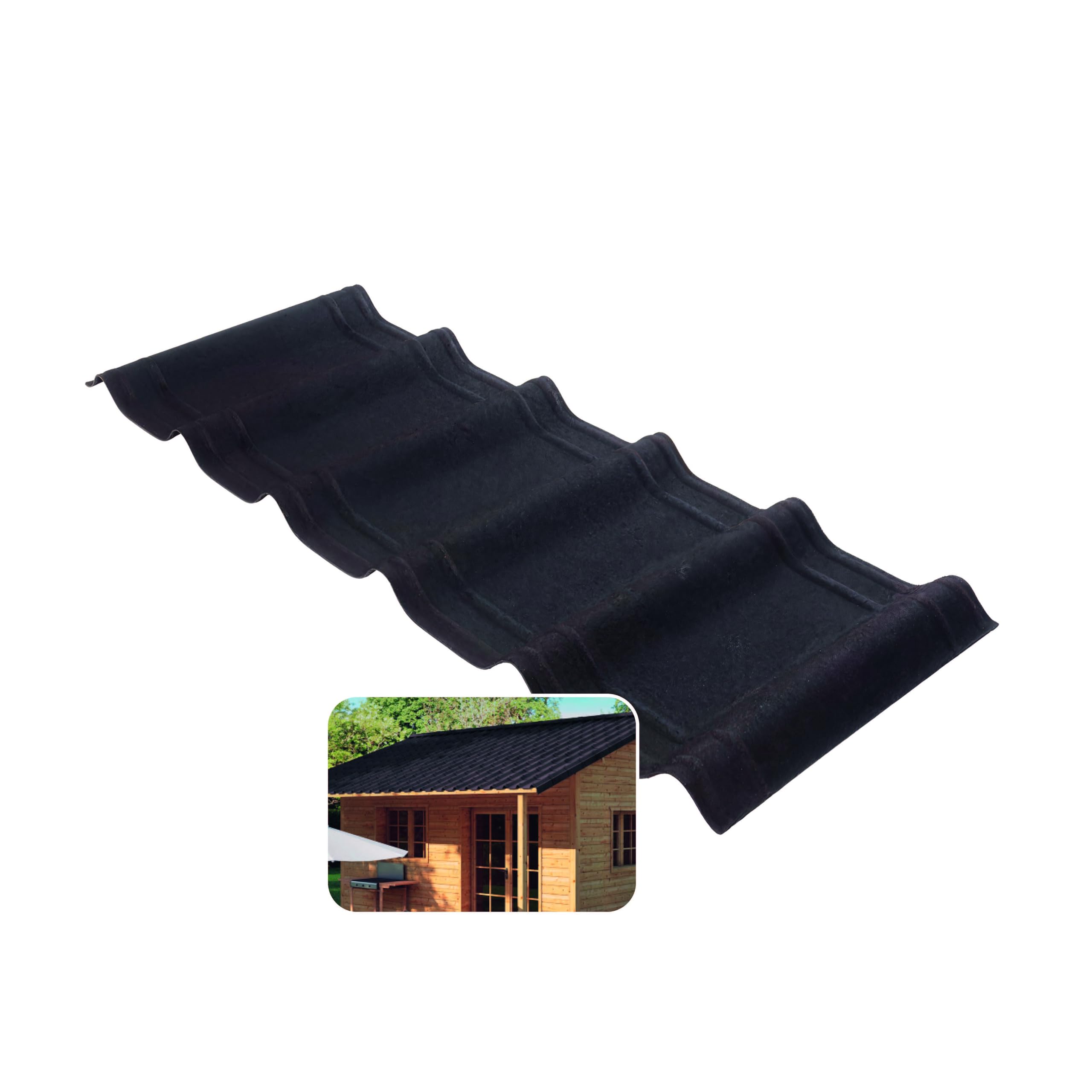 ONDUVILLA Dachplatten Bitumenwellplatten Dachsystem wetterfest langlebig 7er Set Anthrazit 2,17 m²