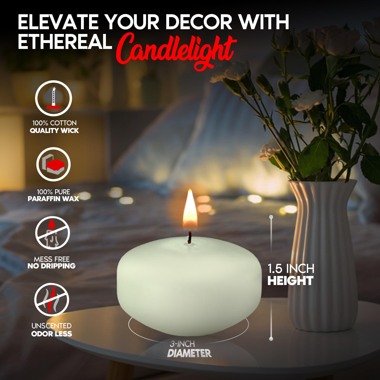 Candle Charisma Velas flotantes (marfil, 36 piezas)