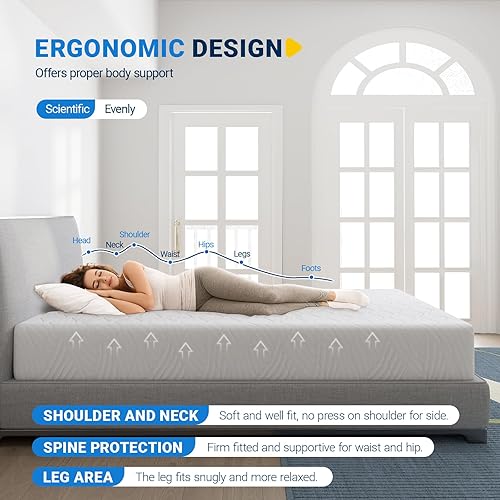 Miniatura 4 de Avenco Colchón King de espuma viscoelástica de gel de 12 pulgadas, colchón en una caja para un sueño fresco y alivio de presión, colchón firme medio