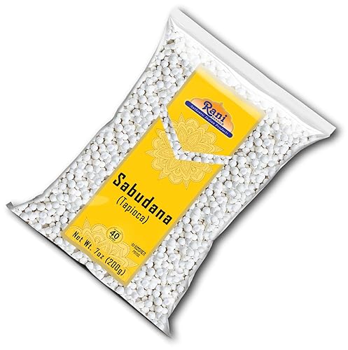 Miniatura 48 de Rani Sabudana (Tapioca / Sago) Perlas de 14 onzas (14.11 oz) ~ Naturales Veganas Sin colores Sin OMG Origen indio