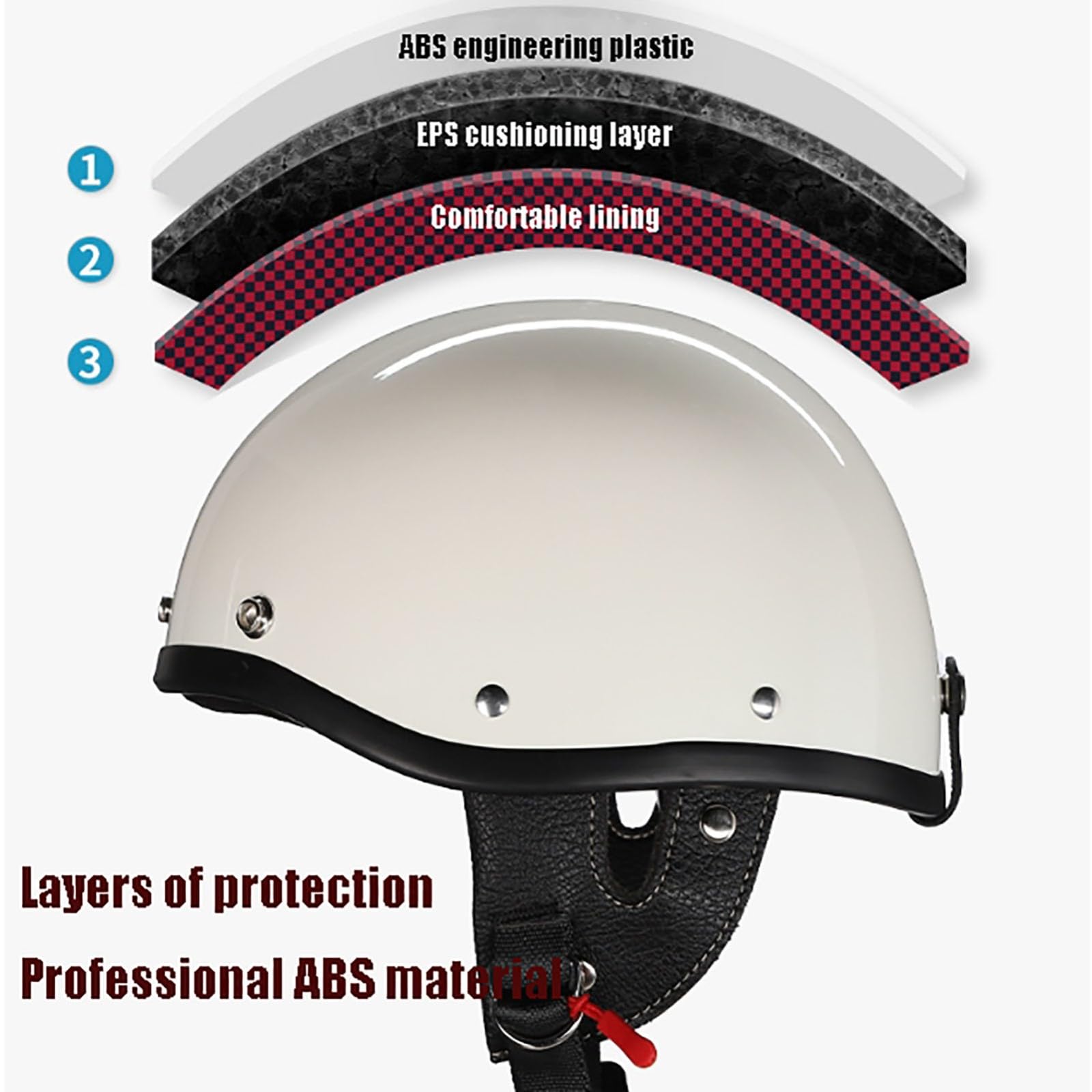 Kask motocyklowy z wizjerem, niemiecki kask retro, Unisex. Ece certyfikowany półkask dla dorosłych