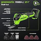 Greenworks 24V Cordless (6-Tool) Combo Kit – Drill +Impact Driver+Circular Saw+Reciprocating Saw+Multi-Tool+Flashlight, 4.0Ah + 2.0Ah Battery, 65W Fast Charger,(2) Cables CK361 - 9