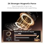 K&F CONCEPT Magnetic Phone Holder for Car, 360° Rotatable, Foldable & Adjustable Magnetic Car Mount, Vacuum Magnetic Phone Holder Compatible with iPhone 17 Pro MAX 16/15/14/13/12 & Android Phone