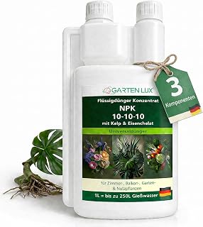 Garten Lux Flüssigdünger Konzentrat NPK 10-10-10, Universaldünger, 1 Liter