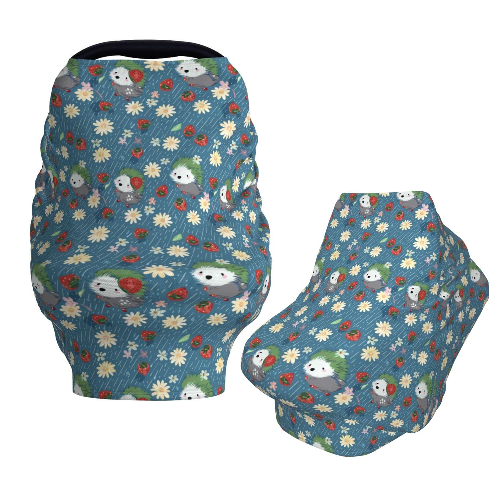 Muishi Hedgehog Strawberry Rain Baby Car Seat Covers Carseat Canopy Soft Infant Stroller Cover Nursing Breastfeeding Covers for Girls Boys Newborn