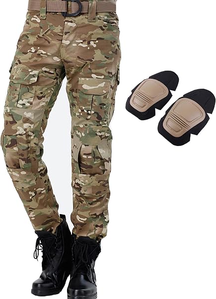 Pantaloni Tattici con Ginocchiere Integrate per Airsoft e Paintball, Multitasche, Resistenti e Comodi - 1
