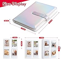 Vista 5 de Álbum de fotos mini con 128 bolsillos para cámara Fujifilm Instax Mini, Polaroid Snap, Z2300, cámaras instantáneas SocialMatic e impresora Plata
