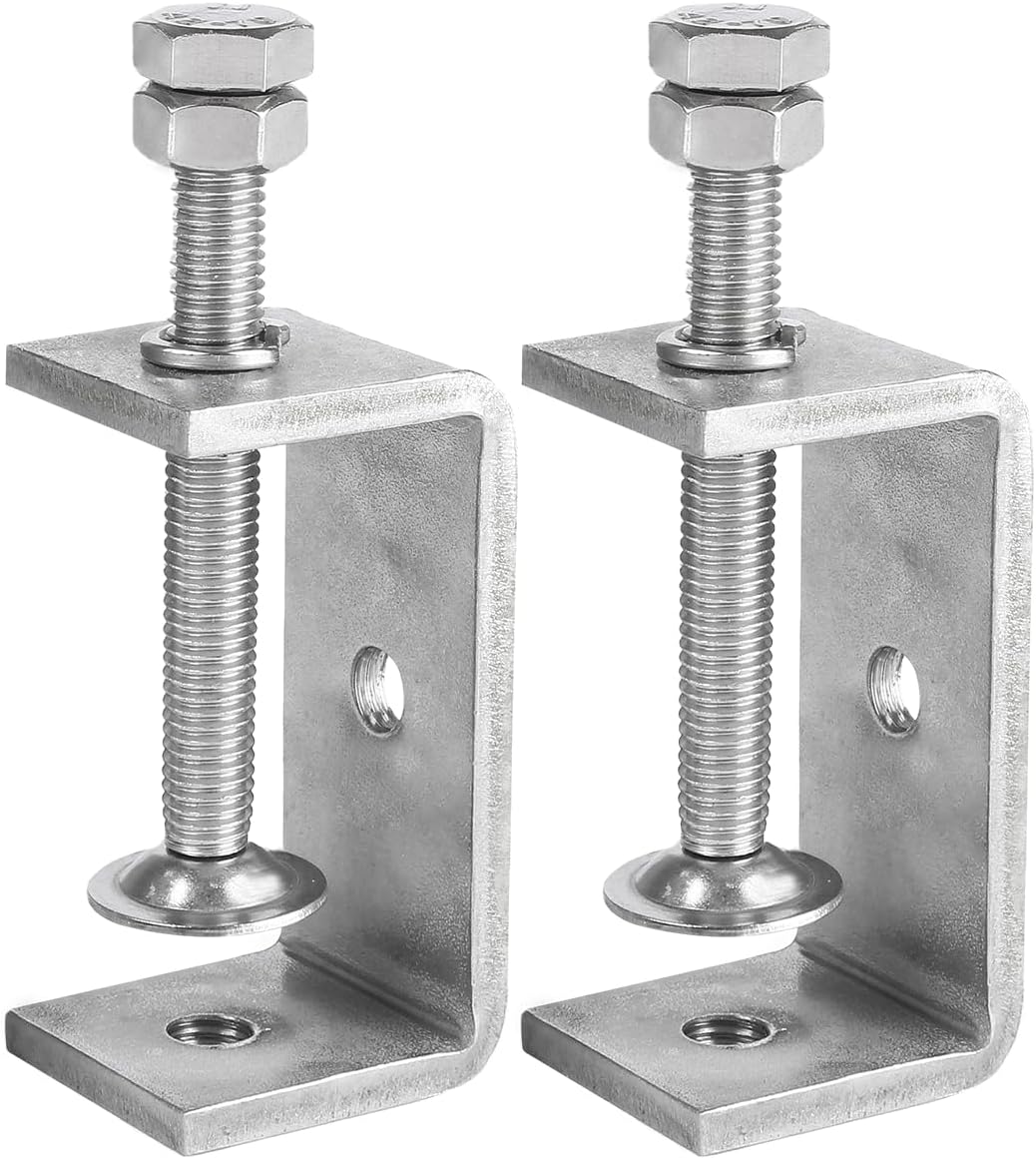 2 Pack 304 Stainless Steel C Clamp 2-9/16 Inch C Clamps for Woodworking and Welding Mounting，Suitable for Home and Professional Use