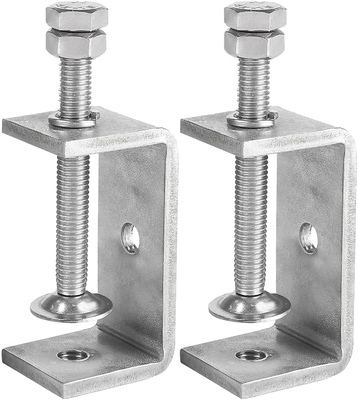 2 Pack 304 Stainless Steel C Clamp 2-9/16 Inch C Clamps for Woodworking and Welding Mounting，Suitable for Home and Professional Use