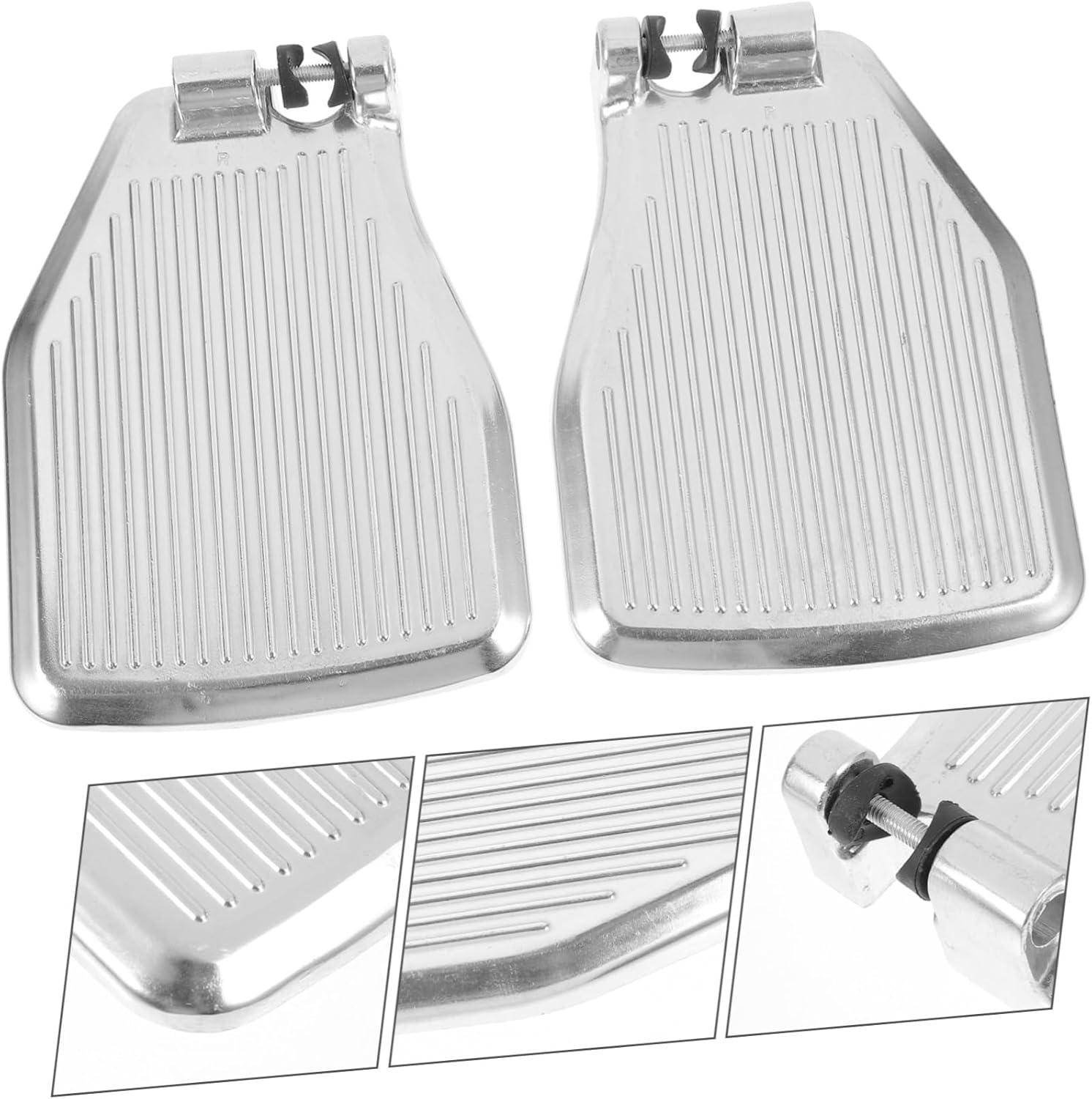 GARVALON 1pair Wheelchair Footrest Aluminum Alloy Footplates for Replacement Ergonomic Design Lightweight and Thickened Notched Pedals for Comfort