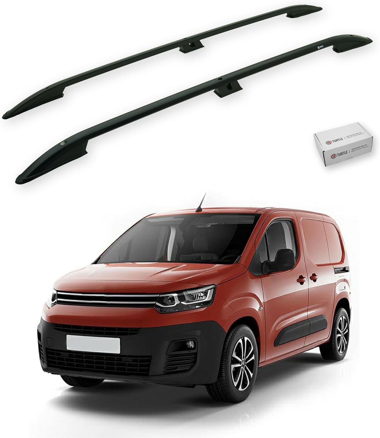 TURTLE Compatible with Citroen Berlingo 2019-2024 / Short Version Crown Roof Rails | Black