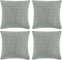 Vista 23 de Fancy Homi - Paquete de 4 fundas de almohada decorativas boho negras de 20 x 20 pulgadas para sala de estar, sofá, cama, decoración rústica moderna