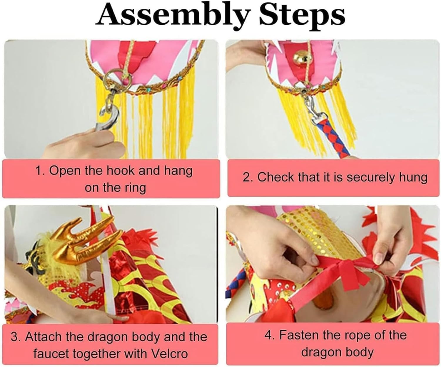 Dragon Ribbon Kids Toddlers Fitness Exercise Ribbons, Chinese Dragon Dance Outdoor Fitness Stamping 3D Dragon Dance, 2m/6.5ft