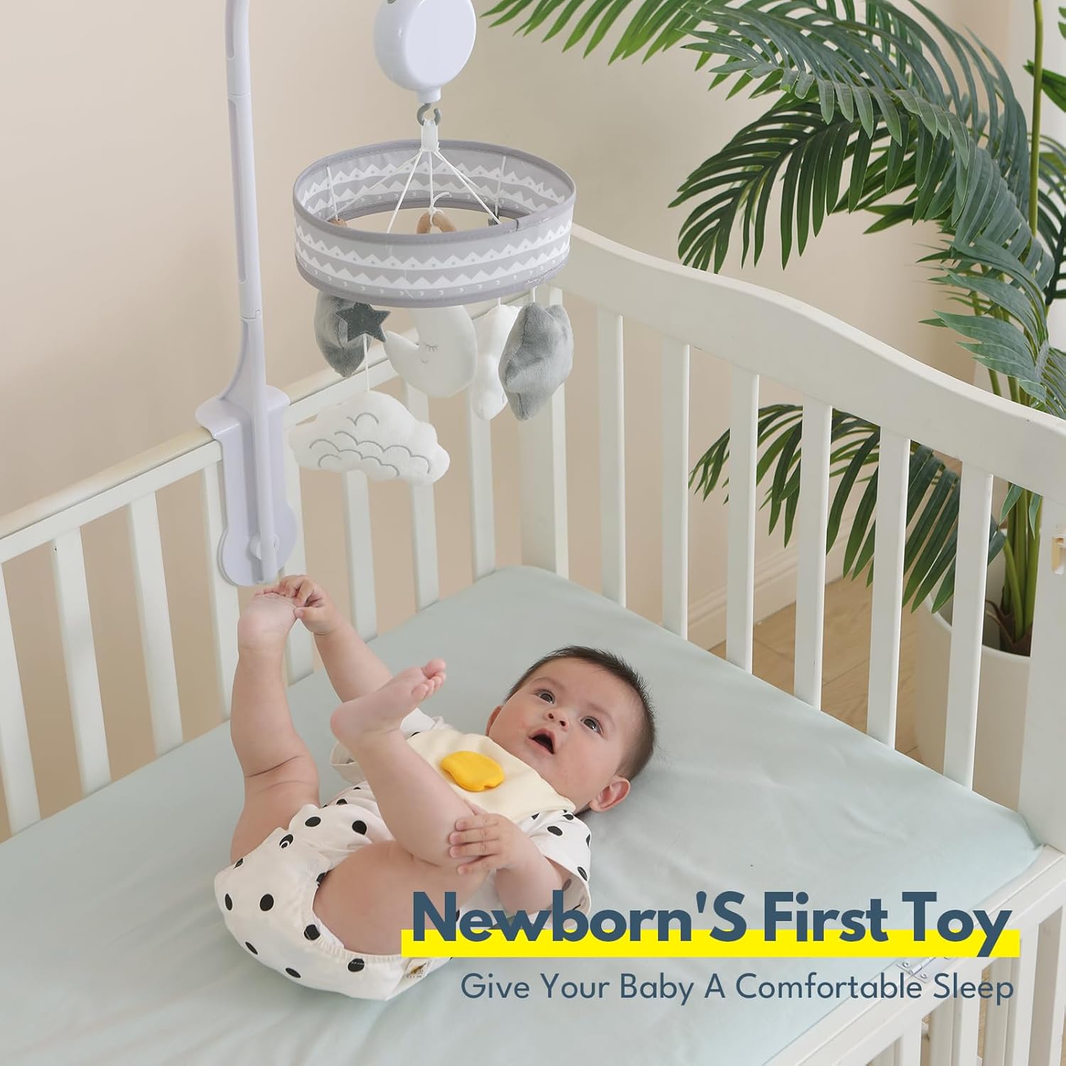 Lovvie & Joy Baby Crib Mobile,Mobile for Crib with 35 Lullabies and Stuffed Hanging Toys for Newborns Boys and Girls,Goodnight Moon Nursery Decor