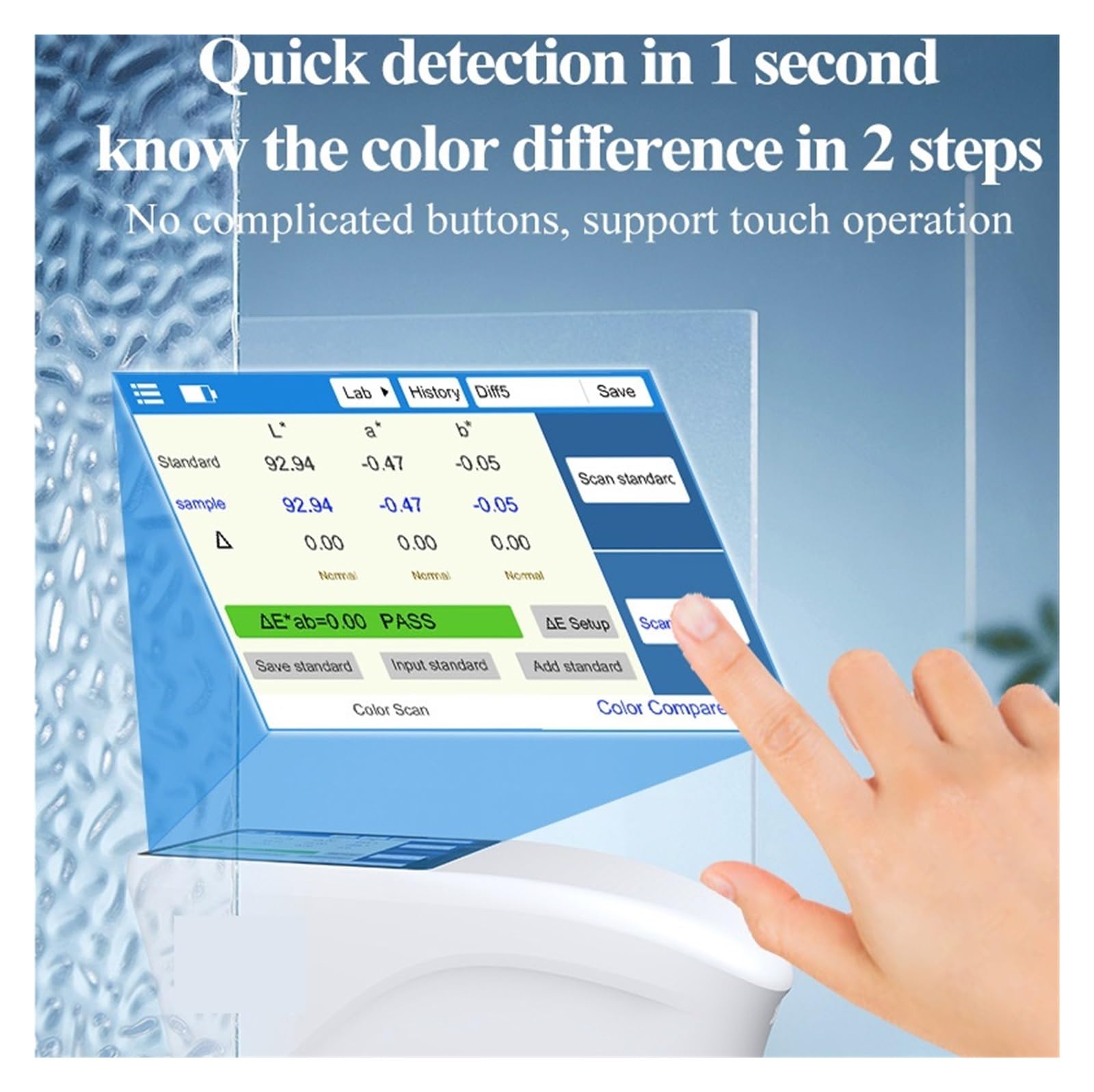 Colorimetro dello spettrofotometro a colori con curva di riflessione spettrale 400~700nm Bianchezza Giallo Multifunzionale