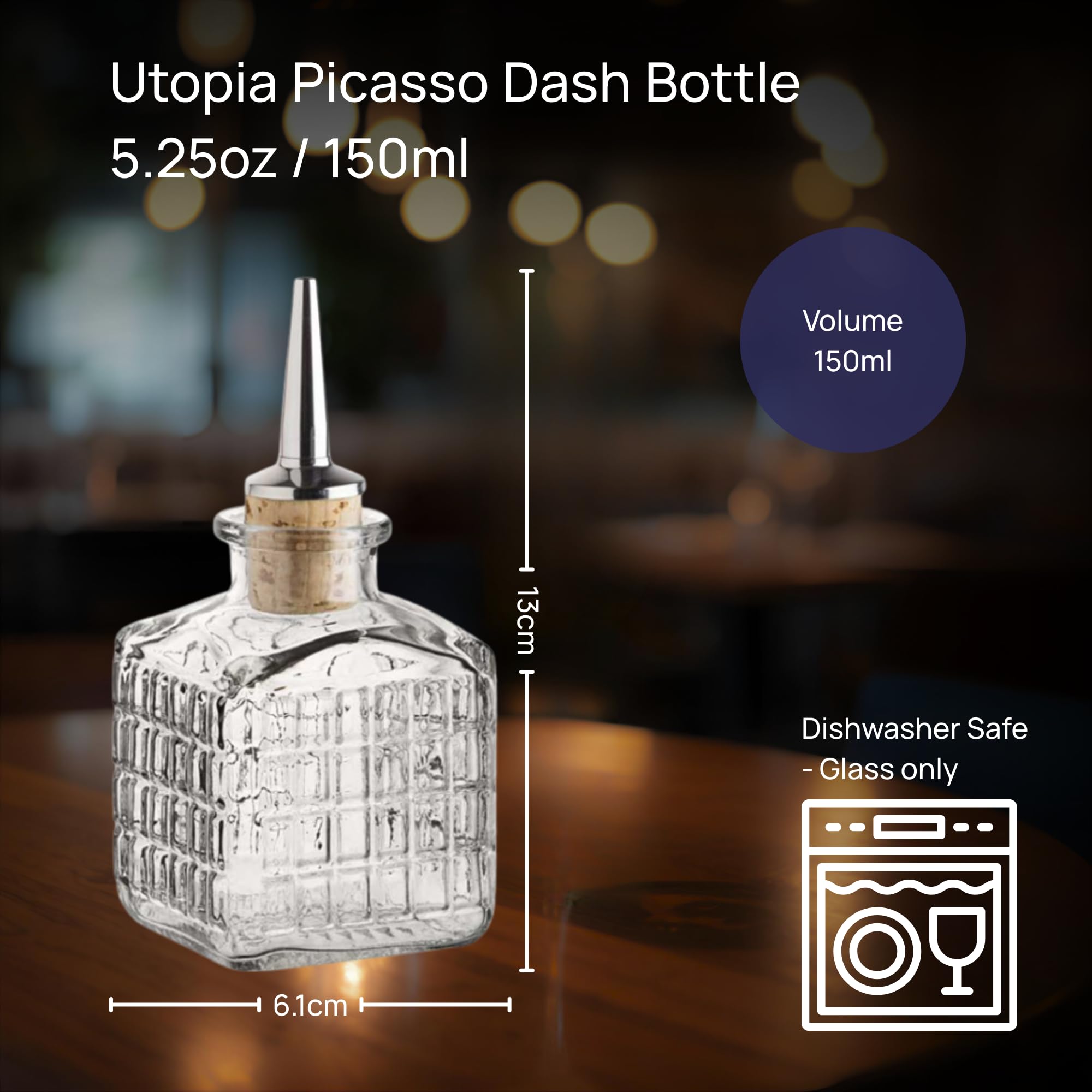 BOTTIGLIA BICCHIERE DASH Bottiglia con Dasher Top per Cocktail 30ml EUR