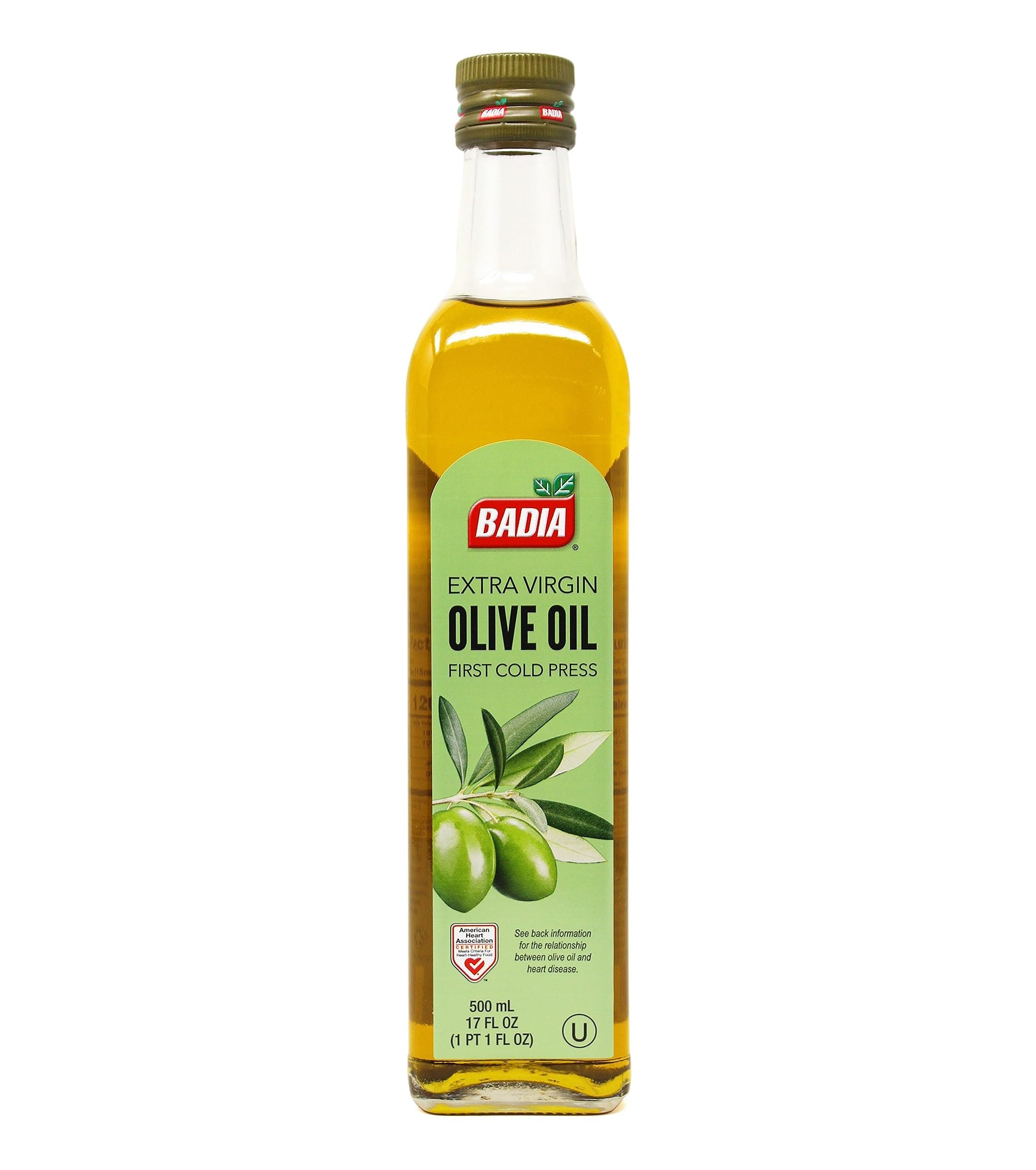 Badia Extra Virgin Olive Oil, 500 ml (17 fl oz) – First Cold Press, Excellent Flavor & Aroma