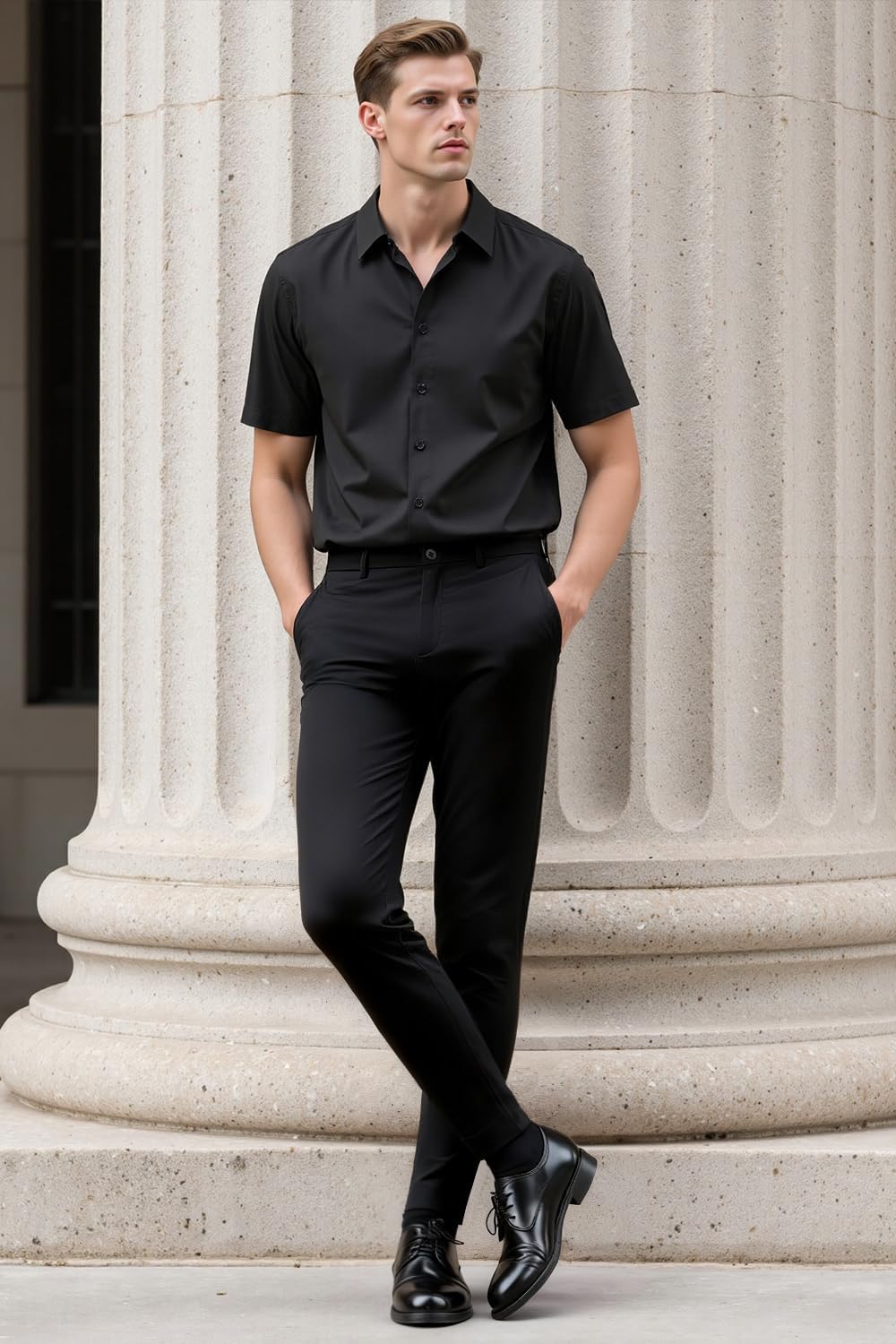 GINGTTO Pantaloni Chino Uomo Skinny Fit Elasticizzato Pantalone Slim Stretch Taper Trousers
