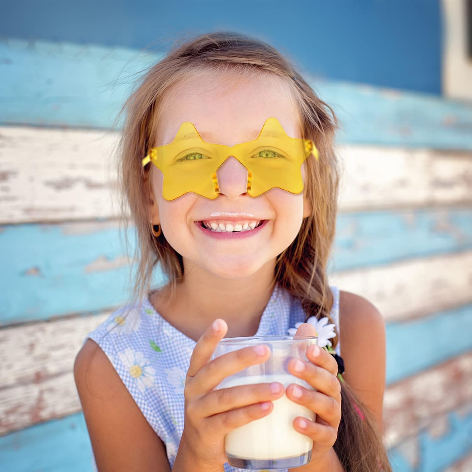 Matcheck 24/48 Heart/Star Shaped Sunglasses Kids Rimless Party Glasses Transparent Colored Funny Boy/Girls Birthday Favors - Image 6