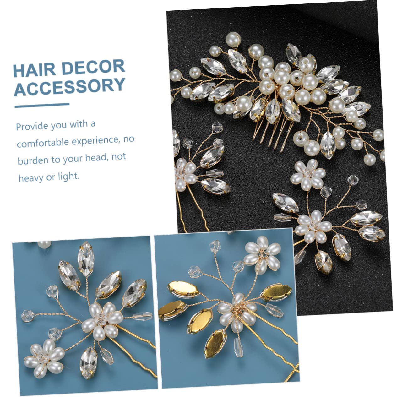 DOITOOL 5 Juegos Horquilla accesorios para el cabello de peines decorativos para el cabello tiara decoración tocados de peines de boda sombrerería colocar Decorar