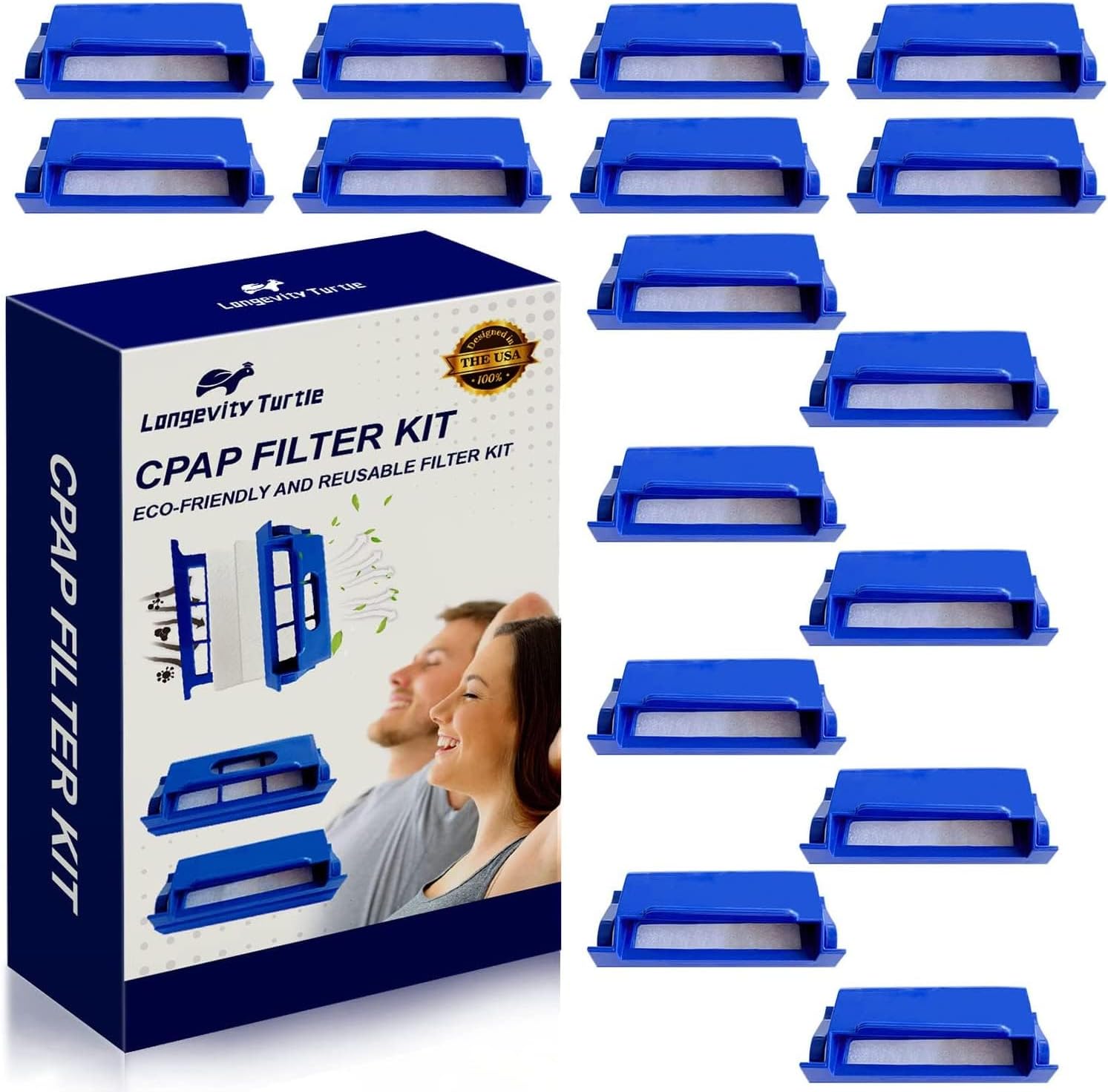 16 Reusable Pollen Filter Kit, Compatible with Philips Respironics Dreamstation1 Machine, Pollen Filters Replacement Supplies