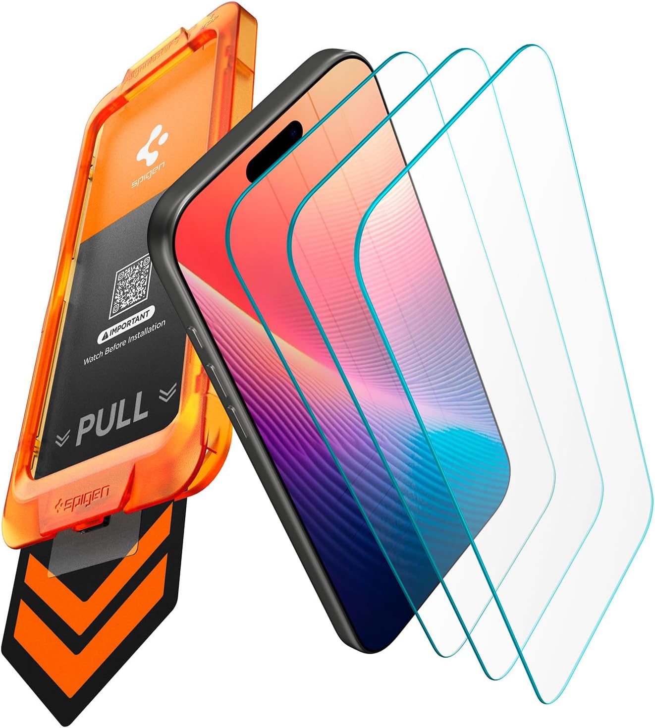 Spigen AlignMaster S Tempered Glass Screen Protector Guard for iPhone 17 [3 Pack]