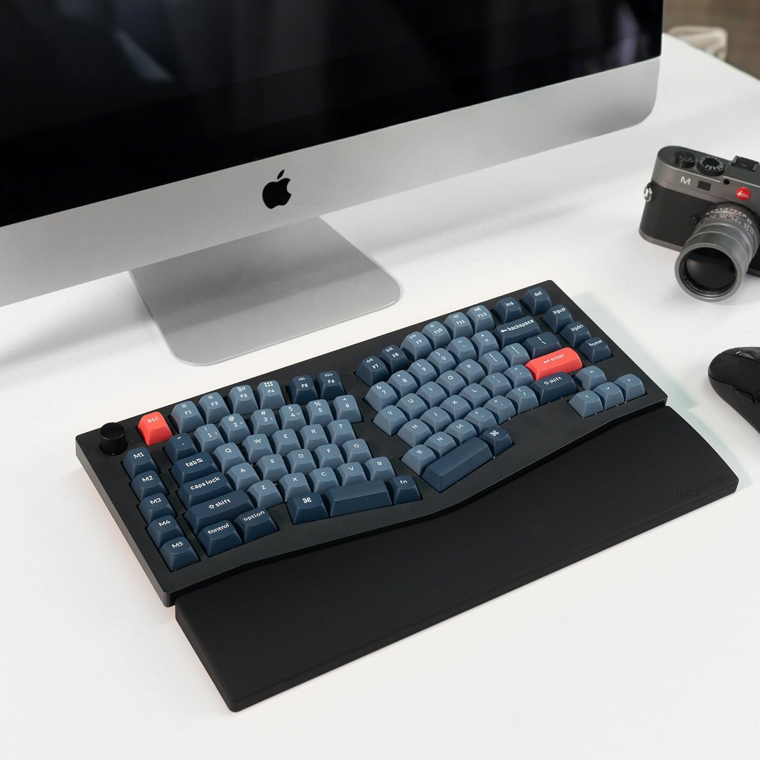 Keychron Black Silicone Wrist & Palm Rest, 14.96" for 75% Alice Layout Mechanical Keyboards (Q10 / Q10 Pro / Q10 Max / V10 / V10 Max) – Full Honeycomb Anti-Slip Base, Smooth and Soft Typing Support