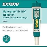 Vista 2 de Extech PH100 Waterproof ExStik II pH Meter Kit with Flat Surface Electrode and Temperature Display
