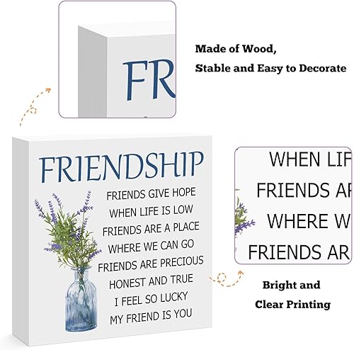 Miniatura 3 de Regalo para amigas, mujeres, regalos de amistad para mejor amiga, letrero de decoración de escritorio para amiga, cumpleaños, día de la madre,