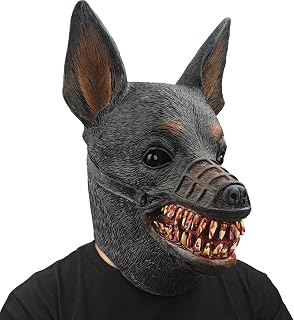 AQKILOÂ® Dog Mask Animal Latex Full Head Realistic Masks Fancy Dress for Halloween Carnival Costume Party