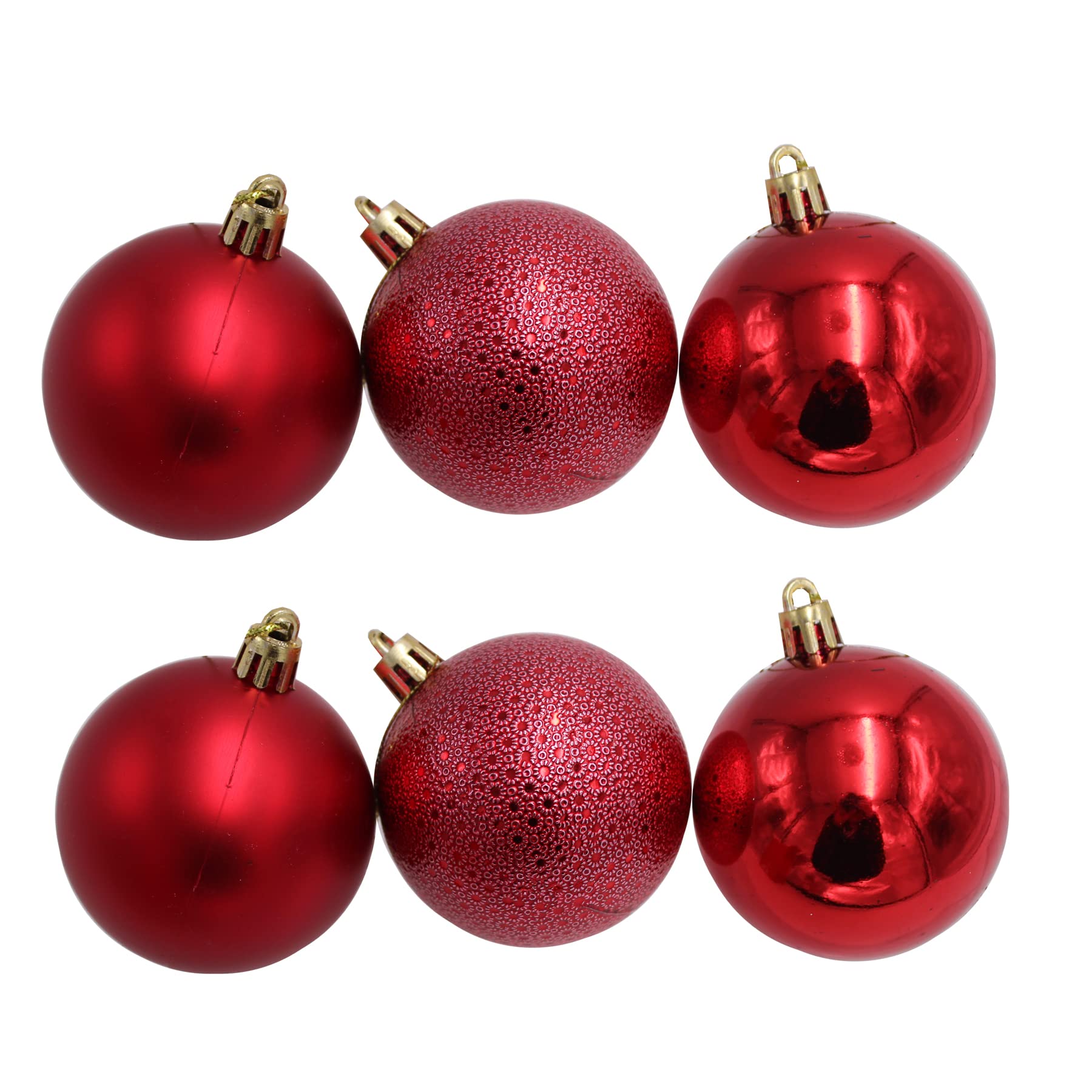 Tallon International Red 6 Pack Shatterproof Baubles 60Mm - Christmas Tree Decoration