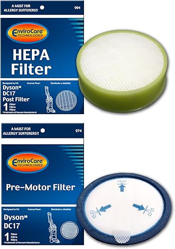 EnviroCare Filtros de repuesto prémium para aspirador pre motor y HEPA diseñados para adaptarse a máquinas Dyson DC17